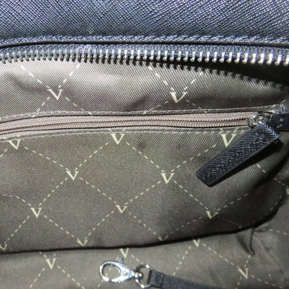 Vince Camuto Black Italian Leather Tote Handbag Crossbody w/ orig charm & tassel - Picture 12 of 15